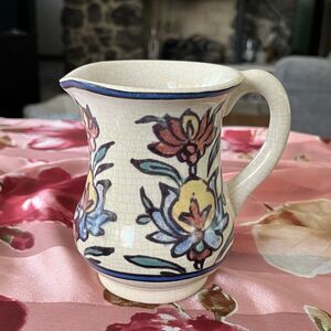 Pottery Barn Iznik Glazed Vase Flowers Decor Turkish Crackleware Design 5" Tall